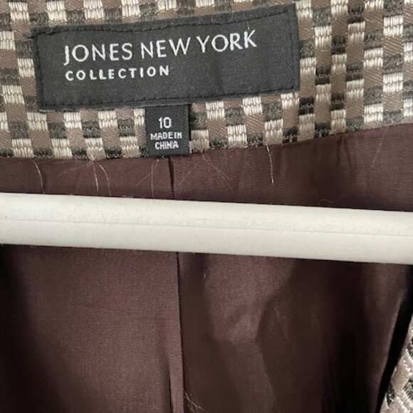 Jones of New York Collection VTG Jacket - metallic taupe/black/cream - size 10 - Picture 6 of 8